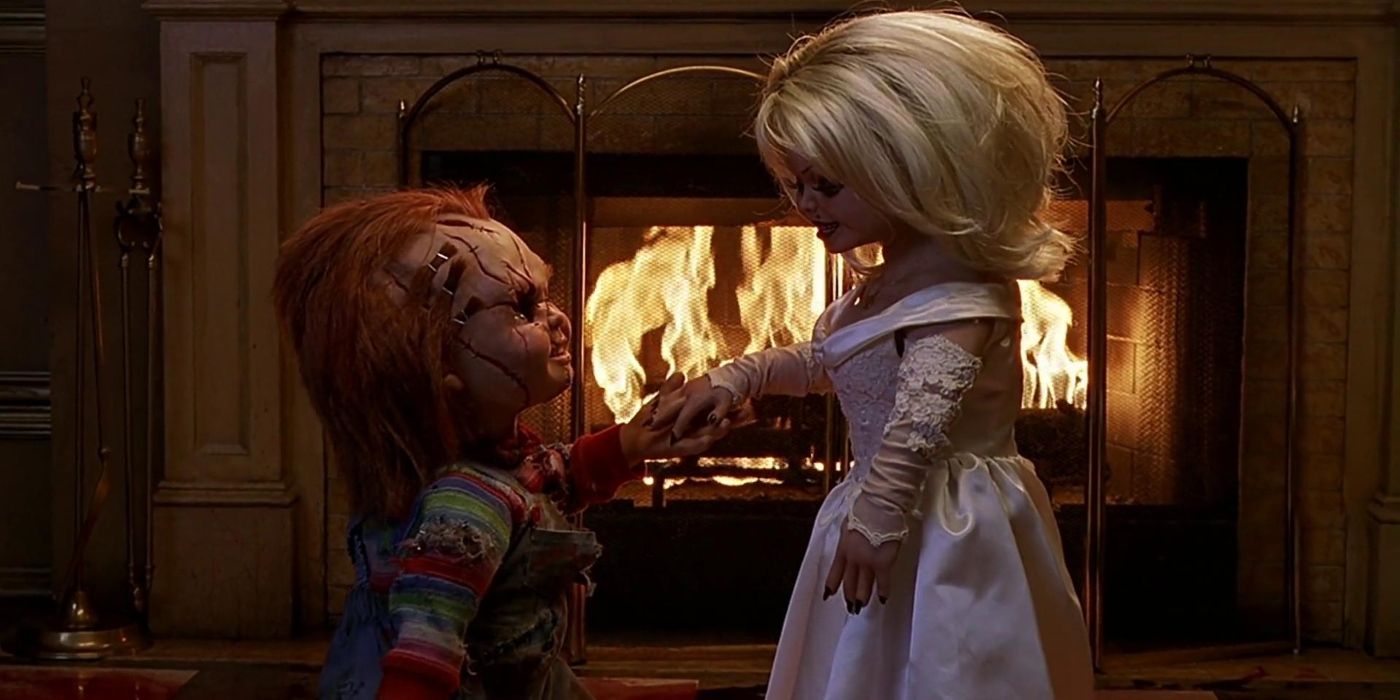 Jennifer Tilly as Tiffany Valentine and Brad Dourif as Chucky in Bride of Chucky