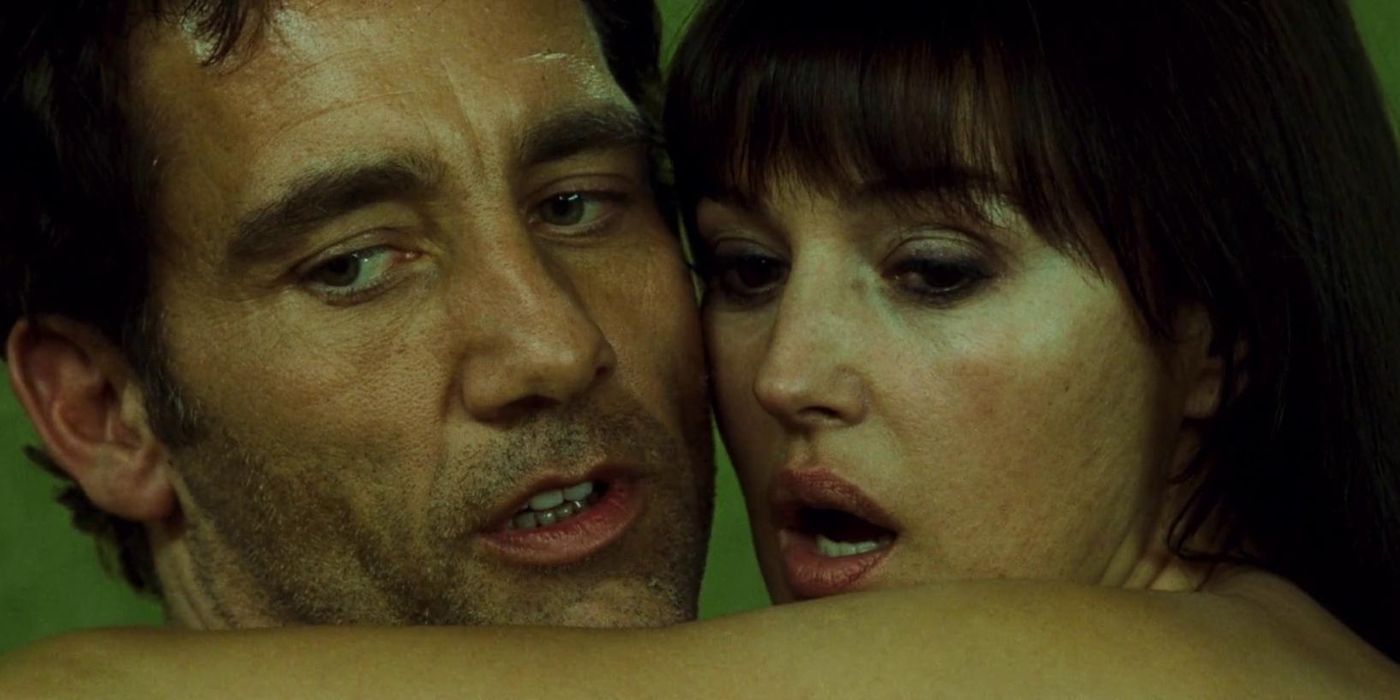 Clive Owen and Monica Bellucci as Smith and Donna in Shoot 'Em Up